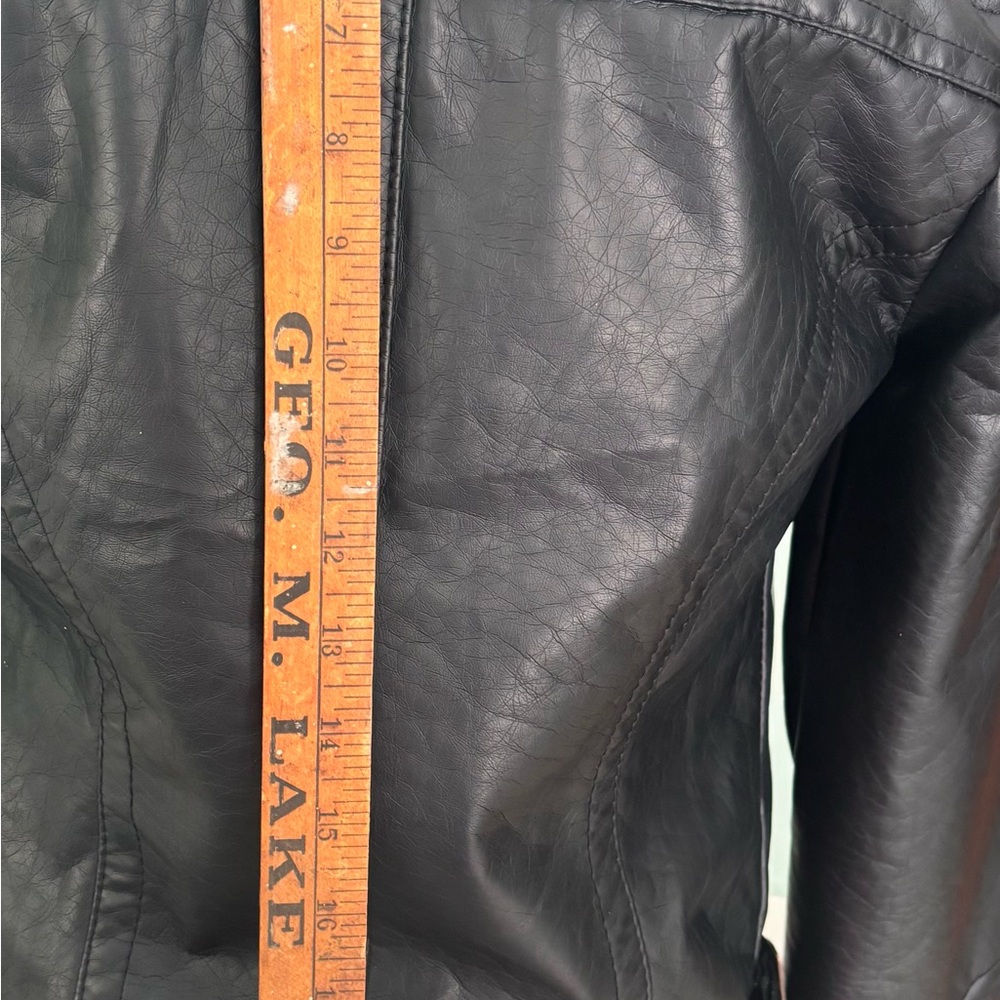 Faux leather motorcycle jacket black classic timeless iconic james dean vibe - Picture 8 of 9